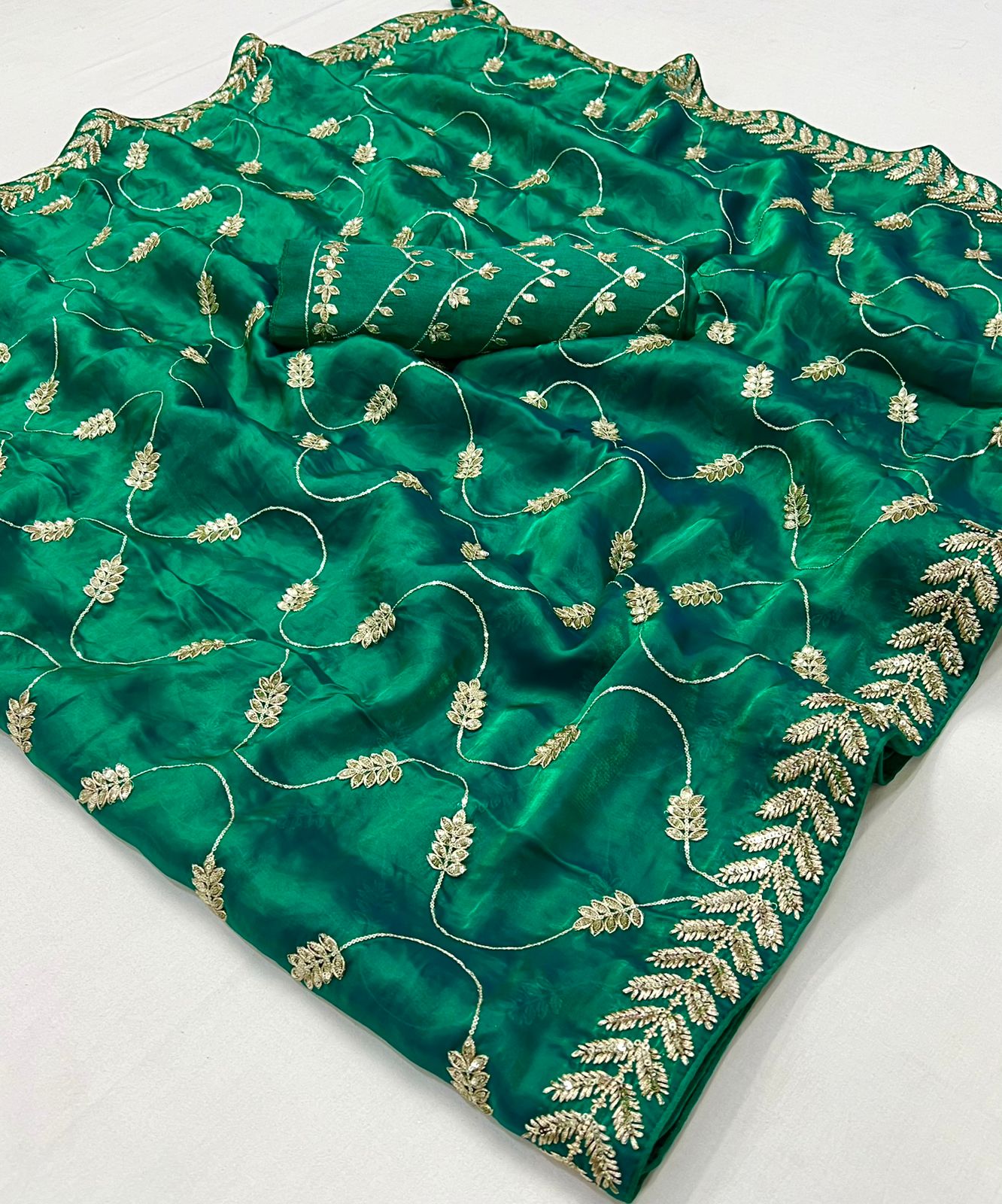 Pure Soft Dola Silk Saree | Designer Embroidery