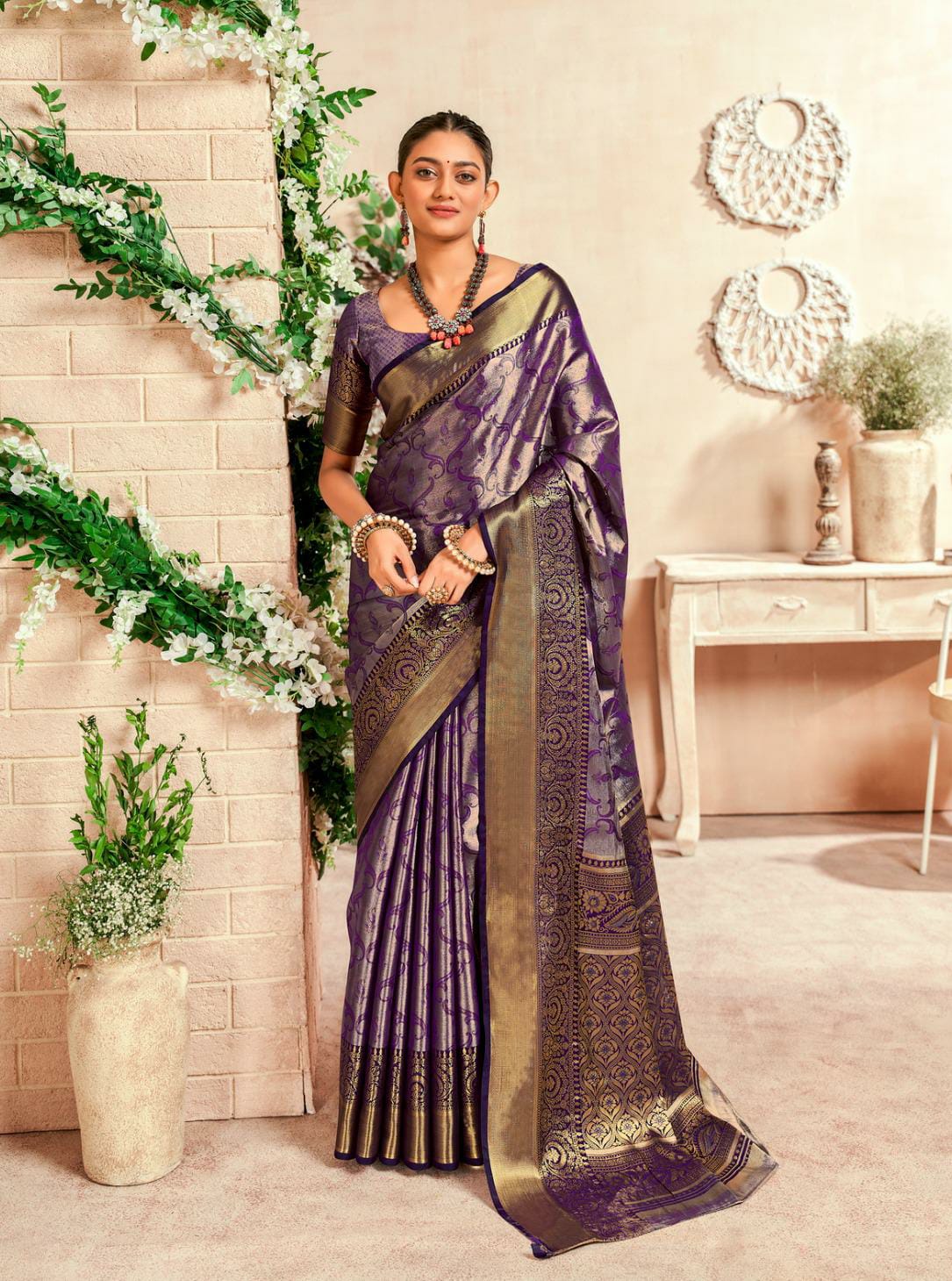 Dharmavaram Semi Silk Saree