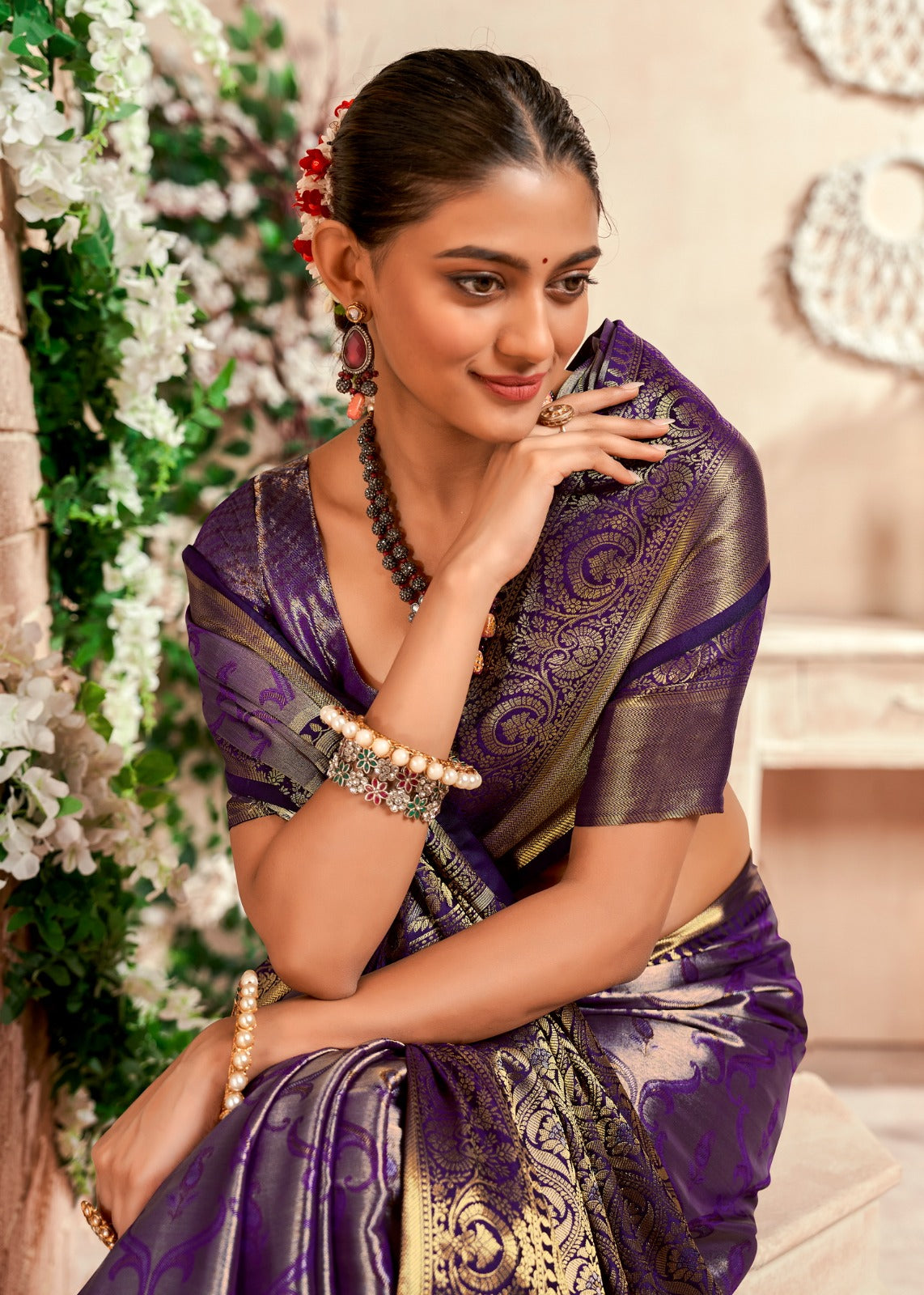 Dharmavaram Semi Silk Saree