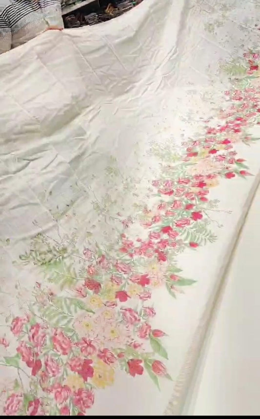 Digital Printed Cotton Linen Saree