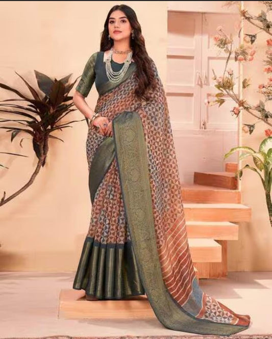 Soft Printed Cotton Saree