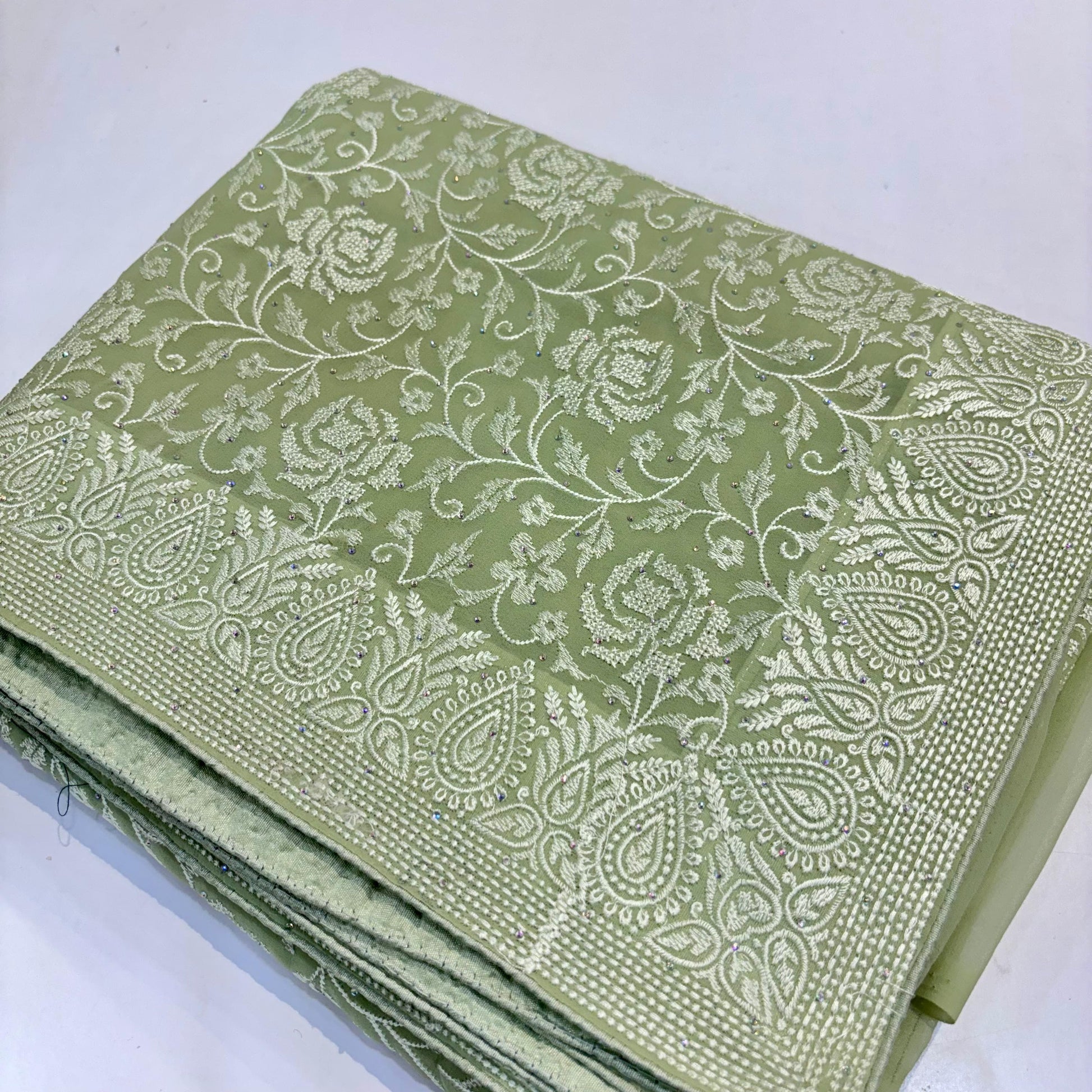 Pure Georgette Chikankari Saree