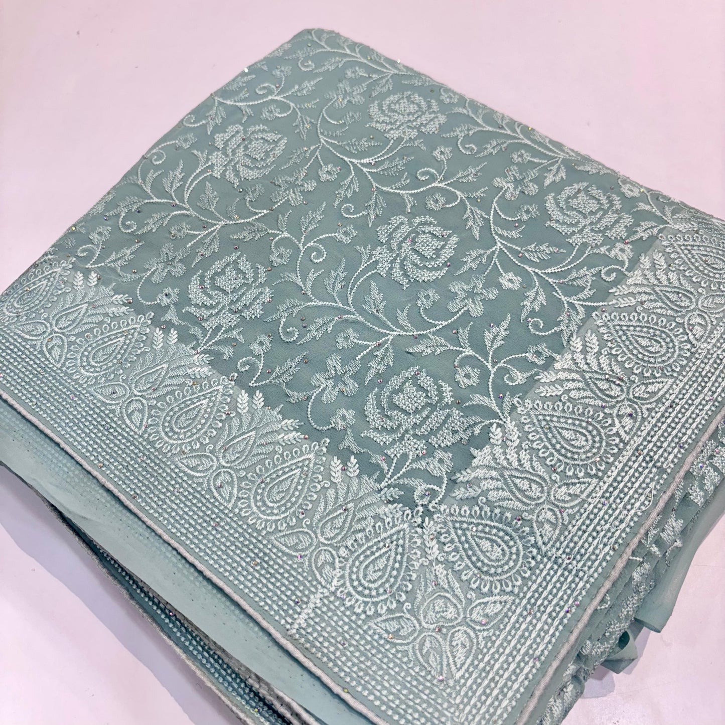 Pure Georgette Chikankari Saree
