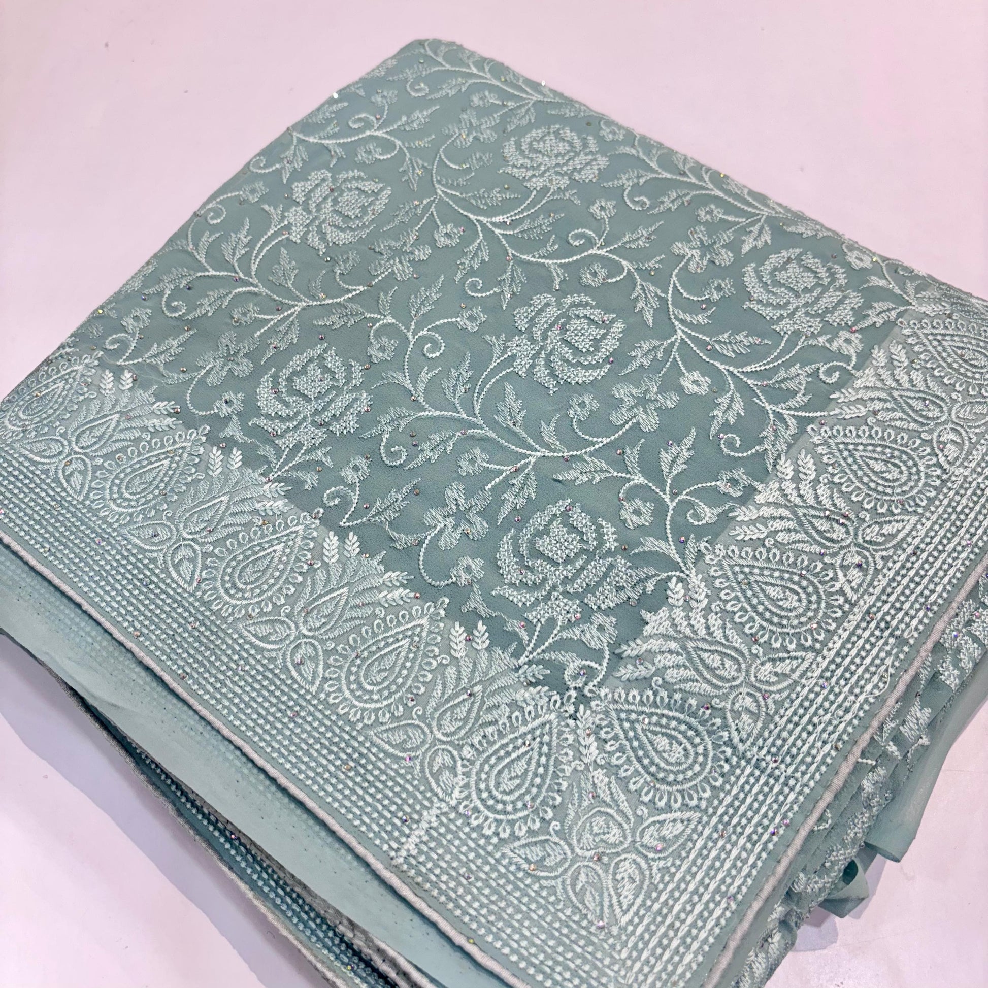 Pure Georgette Chikankari Saree