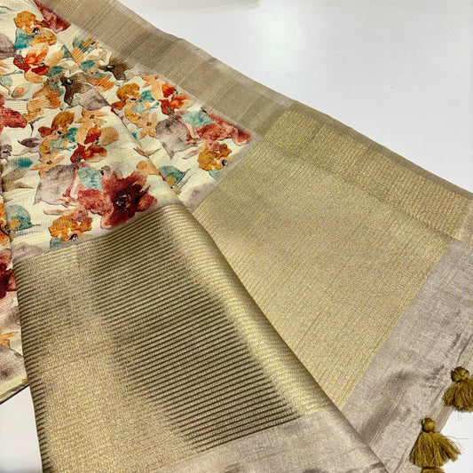Soft Dhupion Printed Silk Saree