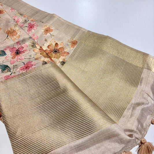 Soft Dhupion Printed Silk Saree