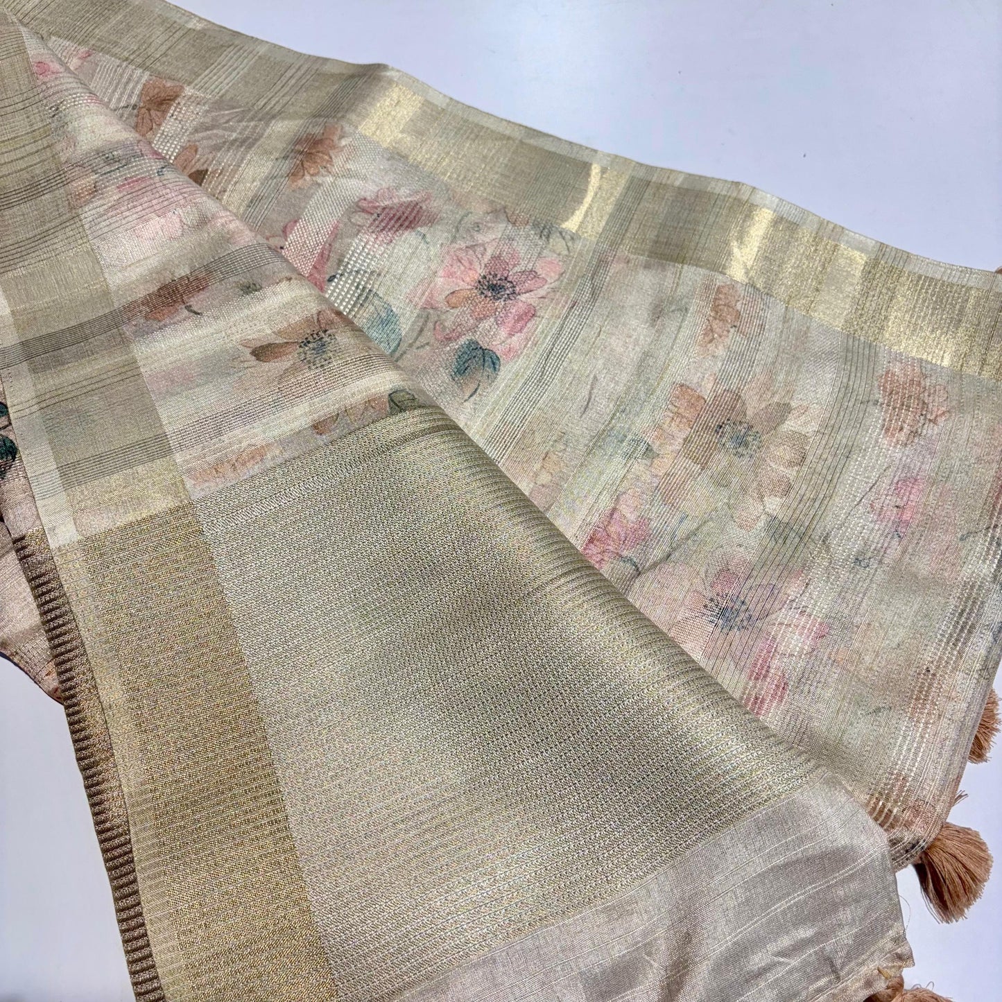 Soft Dhupion Printed Silk Saree