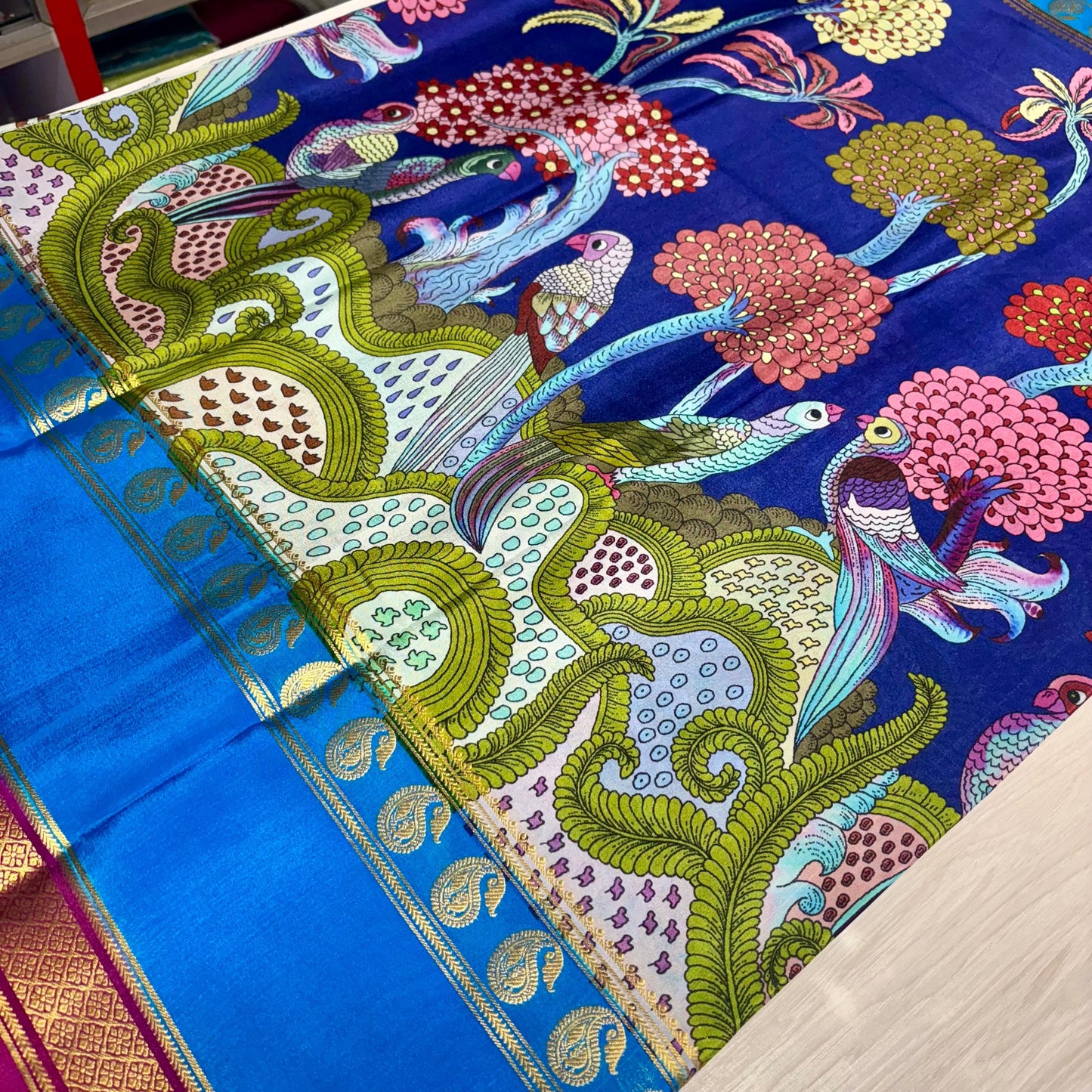 Printed Mysore Silk Saree
