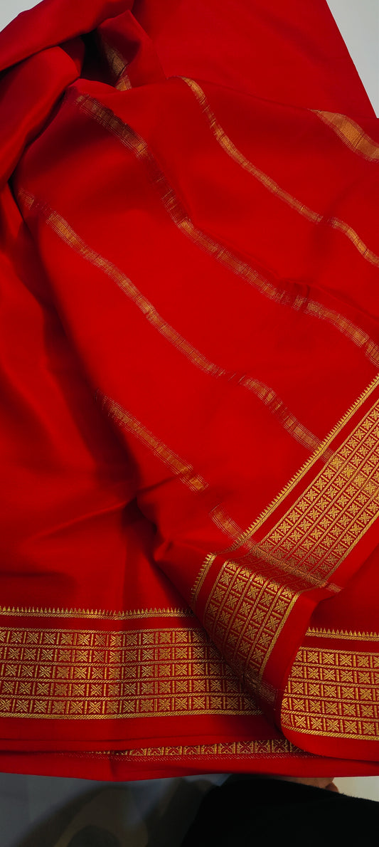 शुद्ध मैसूर सिल्क साड़ी | 100 ग्राम