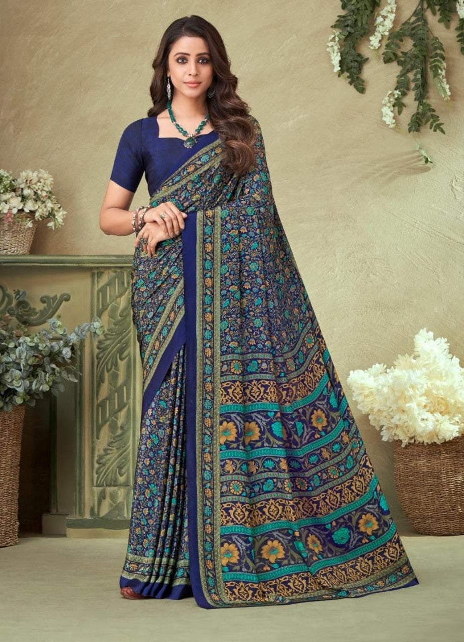 Printed Crepe Saree