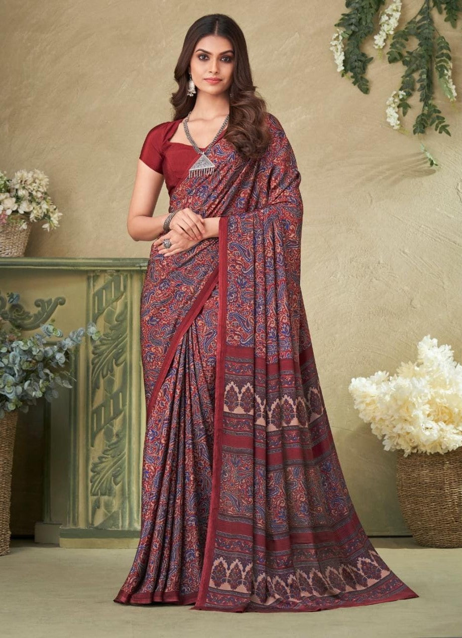 Printed Crepe Saree