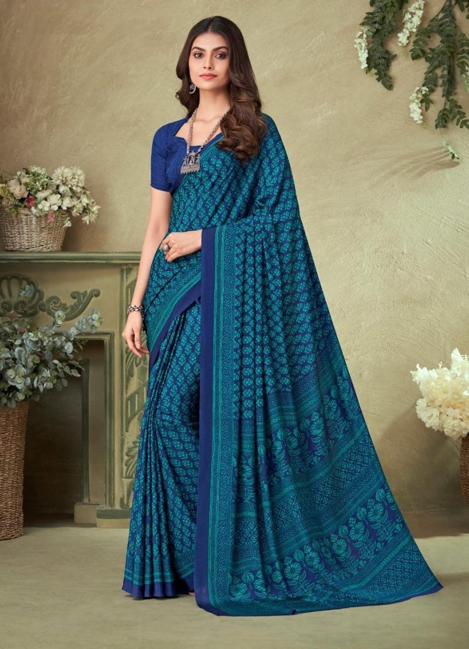 Printed Crepe Saree