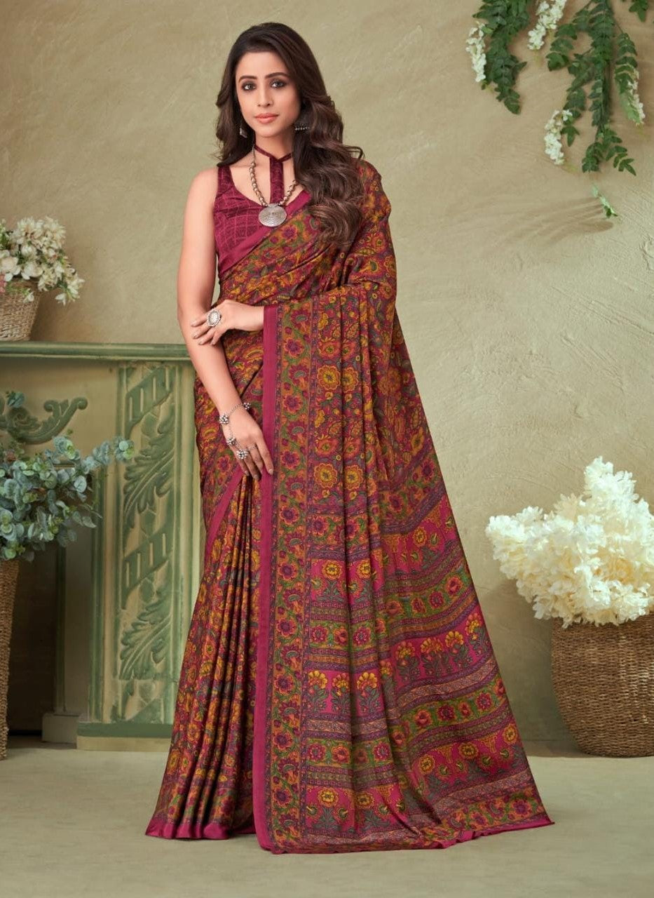 Printed Crepe Saree