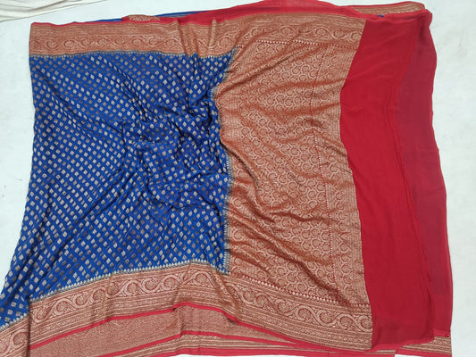 शुद्ध खादी जॉर्जेट शिफॉन साड़ी