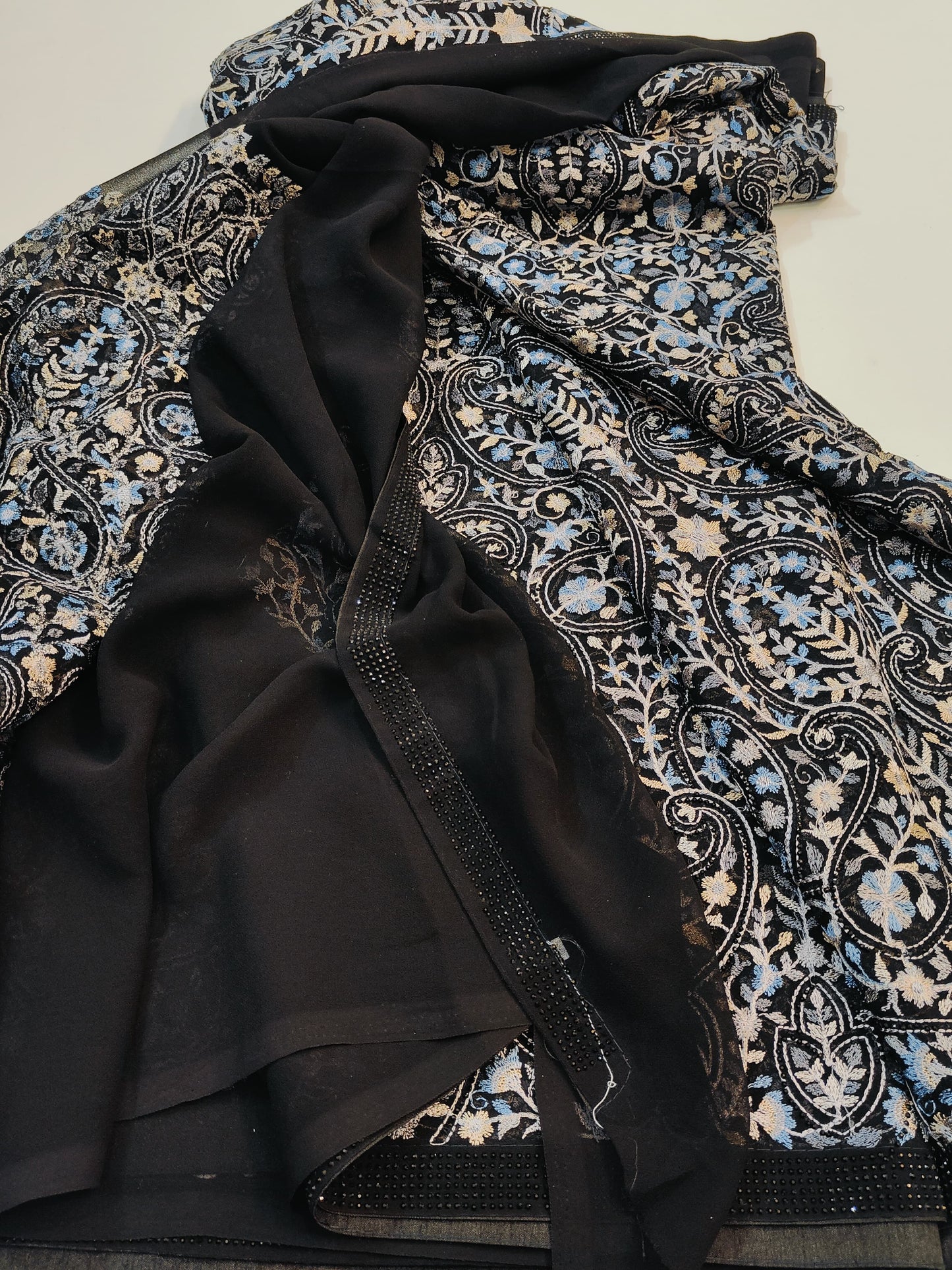 Pure Georgette Kashmiri Saree | Swarovski Work