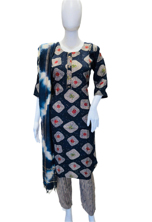 Designer Spun Cotton Chudidar