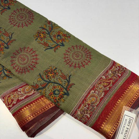 Printed Maslin Silk Cotton Saree