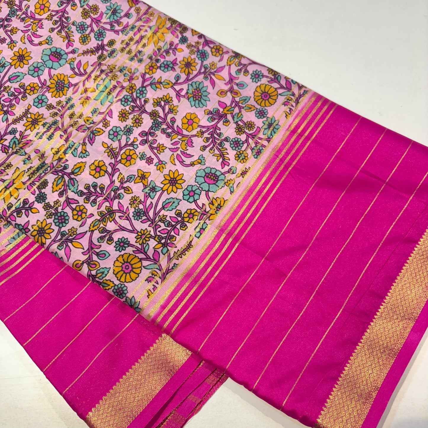 Semi Mysore Silk Printed Saree