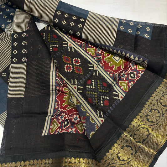 Printed Maslin Silk Cotton Saree