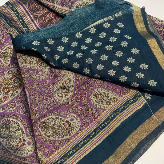 Printed Maslin Silk Cotton Saree