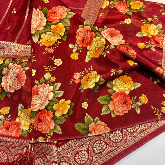 Kalamkari Printed Silk Saree