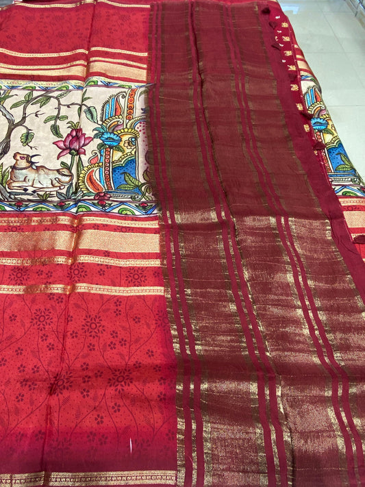 Designer Mysore Crepe Saree