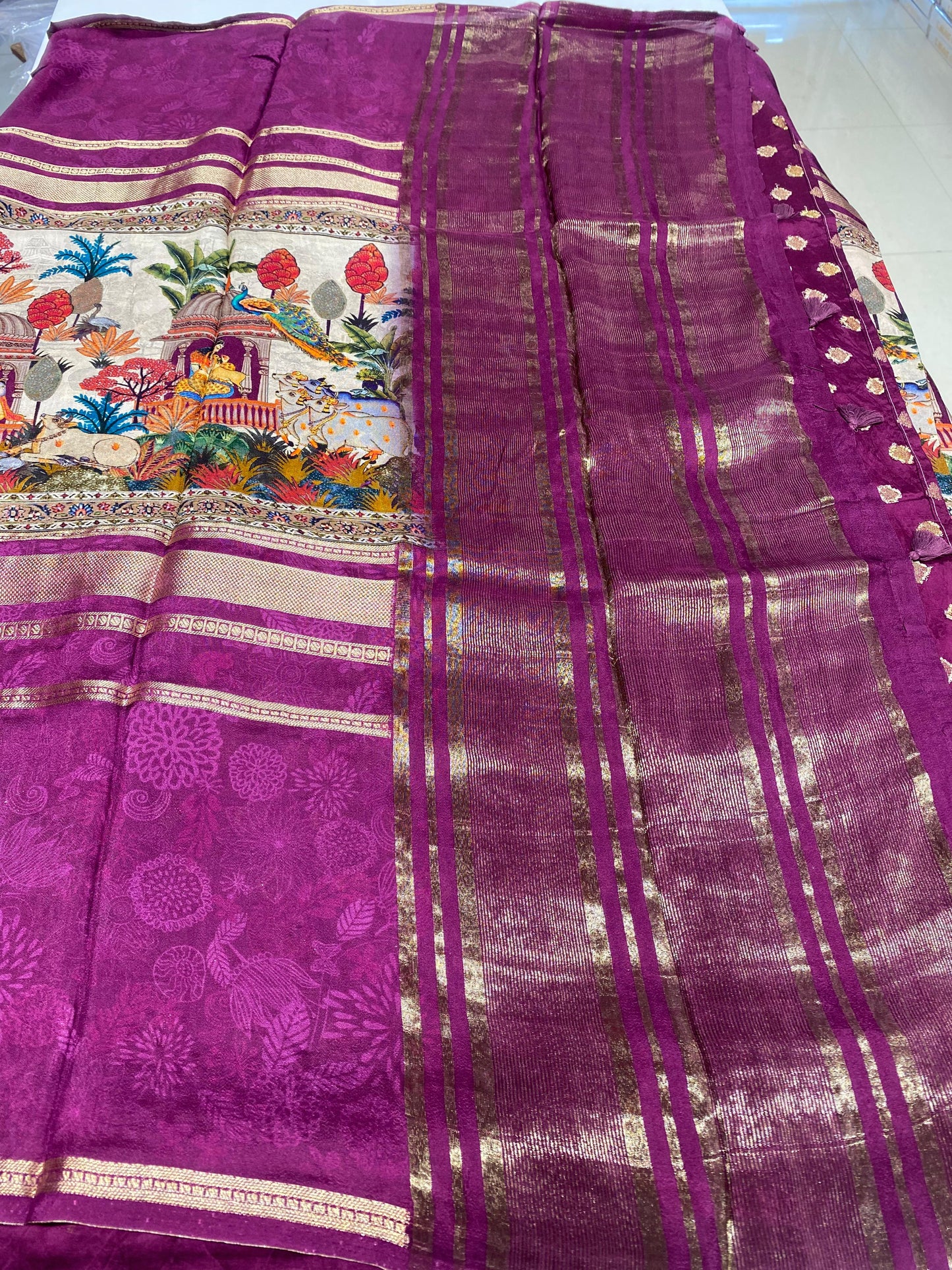 Designer Mysore Crepe Saree