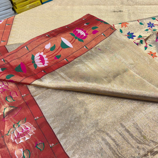 Pure Silk Tissue Paithani Saree