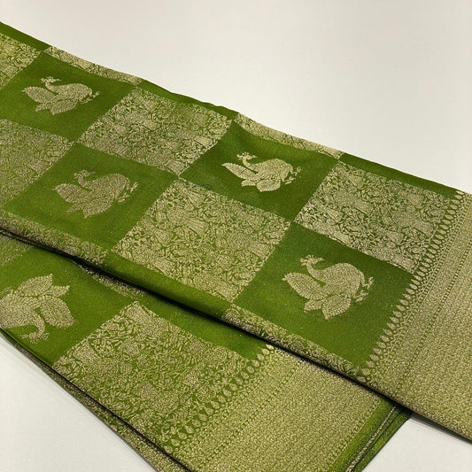 Wrinkle Chiffon Banarasi Sarees