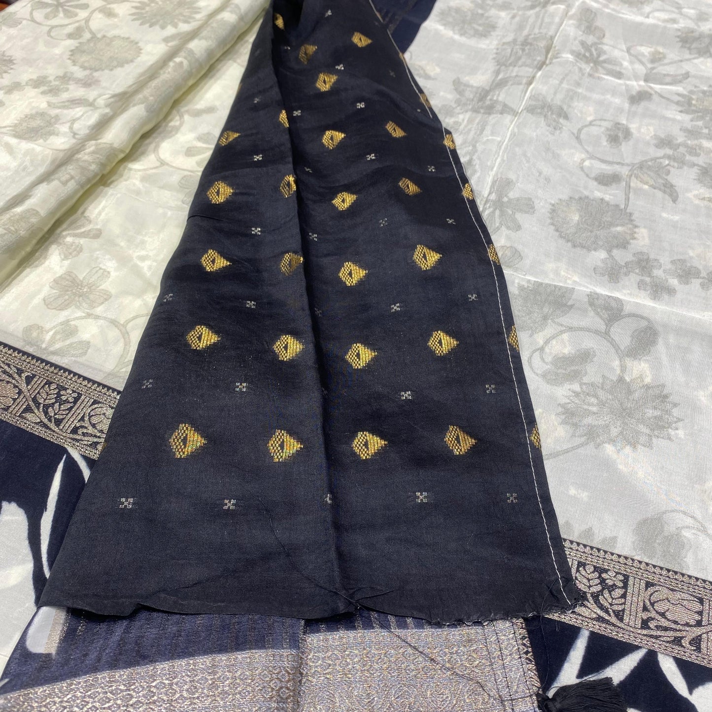 Printed Mysore Crepe Saree