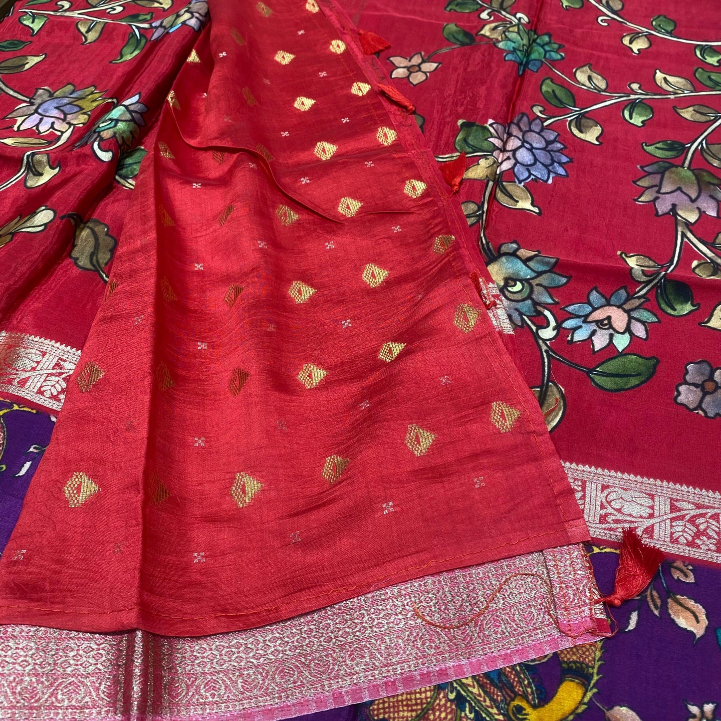 Printed Mysore Crepe Saree