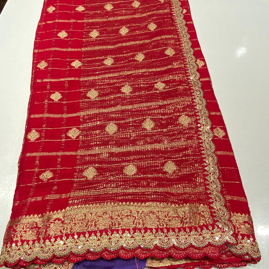 Designer Wrinkle Chiffon Saree