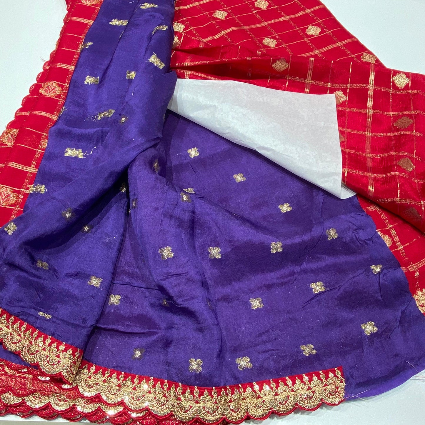 Designer Wrinkle Chiffon Saree