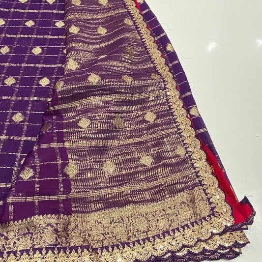Designer Wrinkle Chiffon Saree