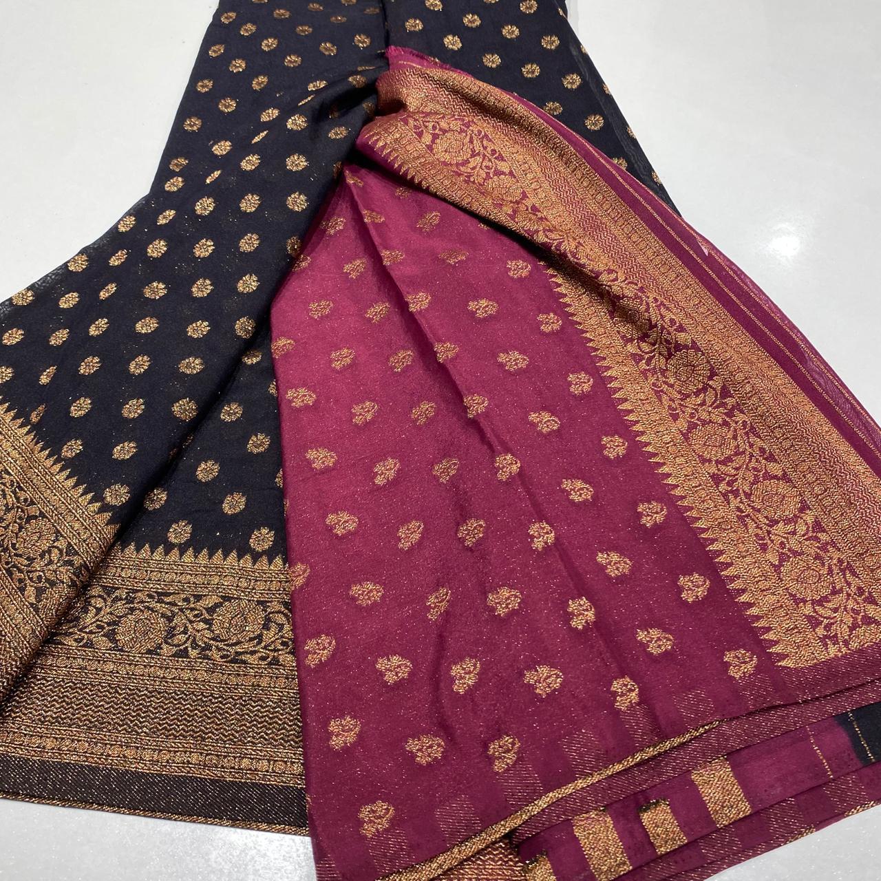 Banaras Antique Zari Georgette Saree