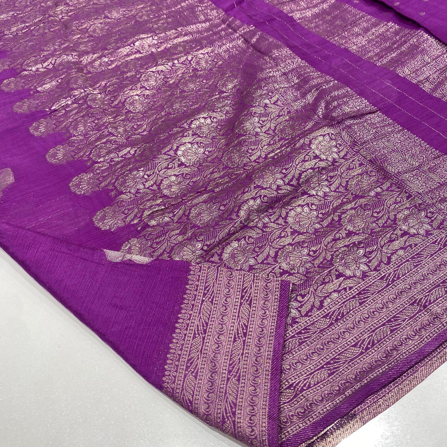 Wrinkle Chiffon Banarasi Saree