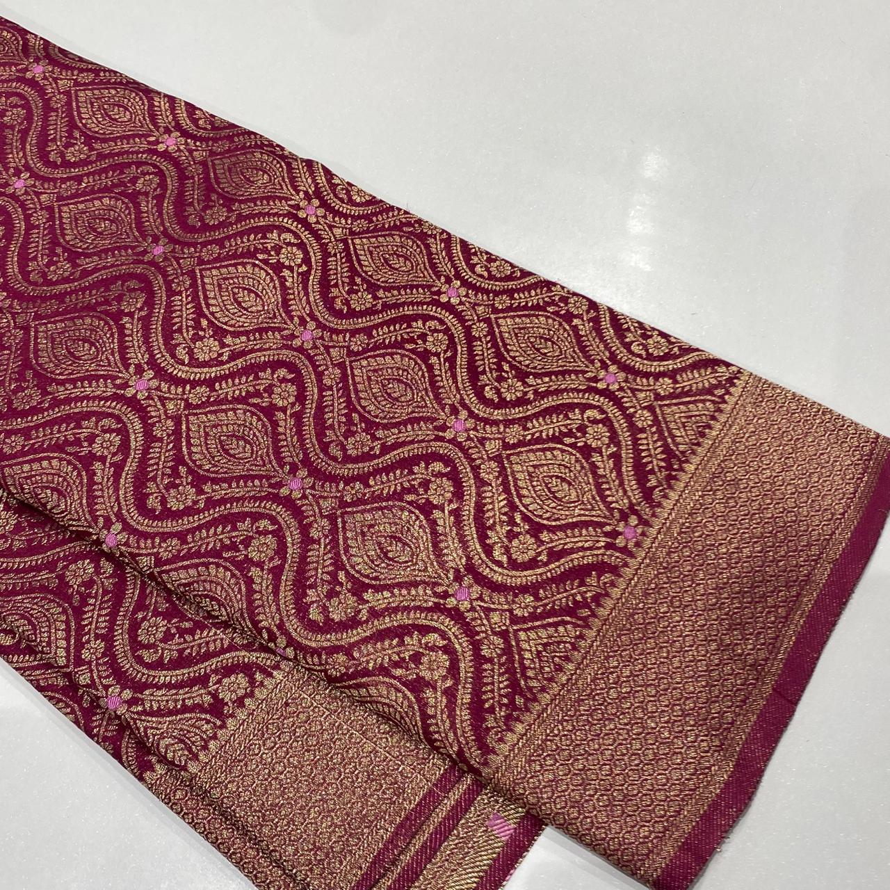 Brocade Mysore Crepe Saree