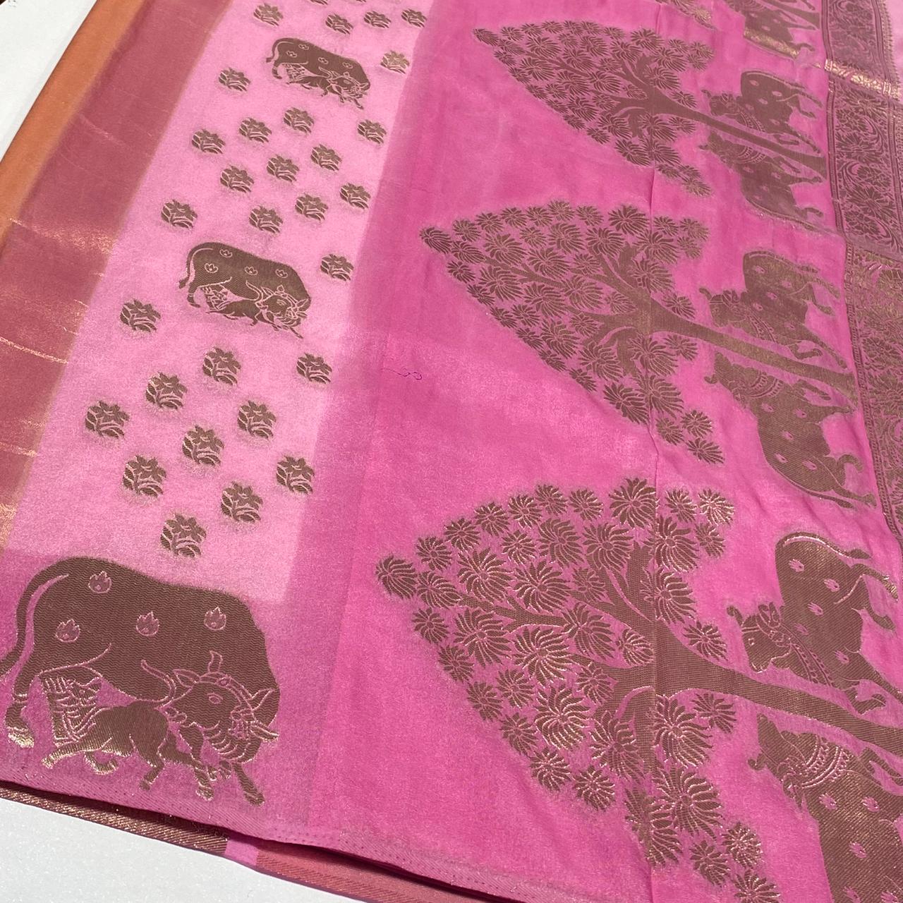 Silky Organza Crepe Saree