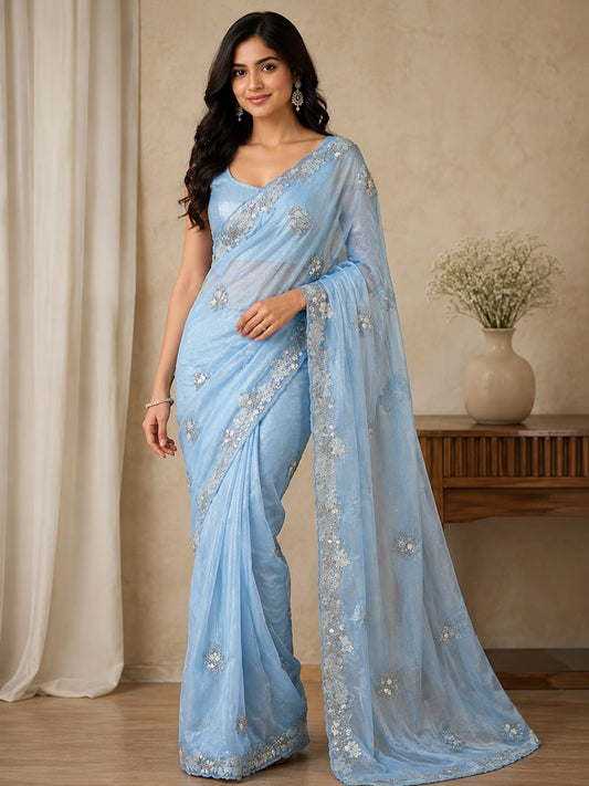 Party Wear Chiffon Saree