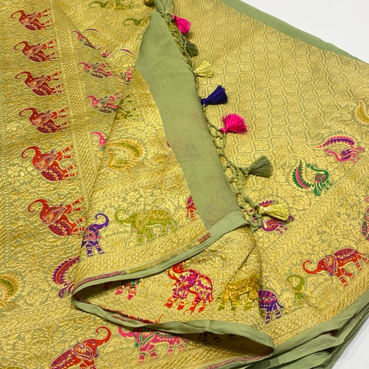 Pure Khaddi Georgette Chiffon Saree