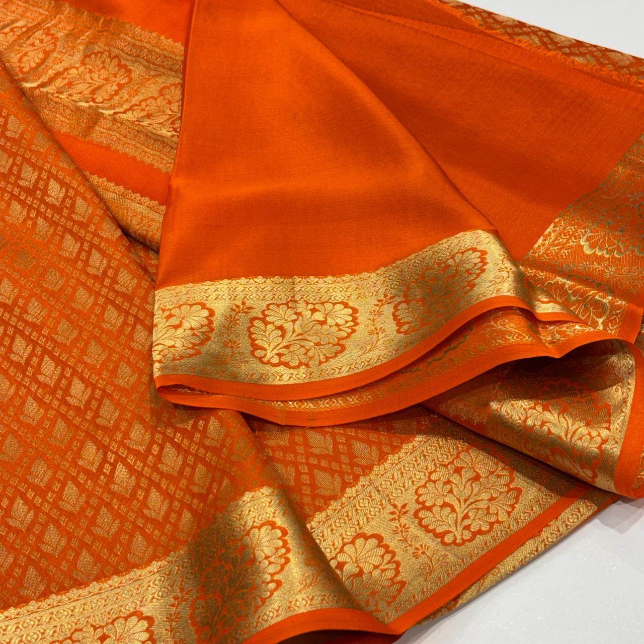 Pure Mysore Silk Brocade Saree