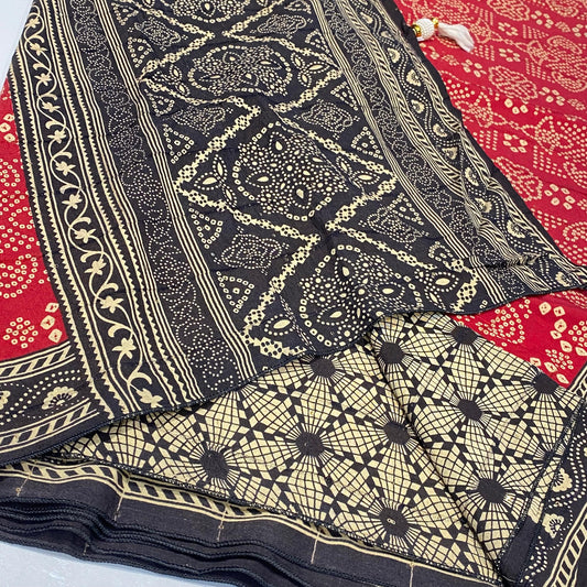Printed Modal Crepe Saree