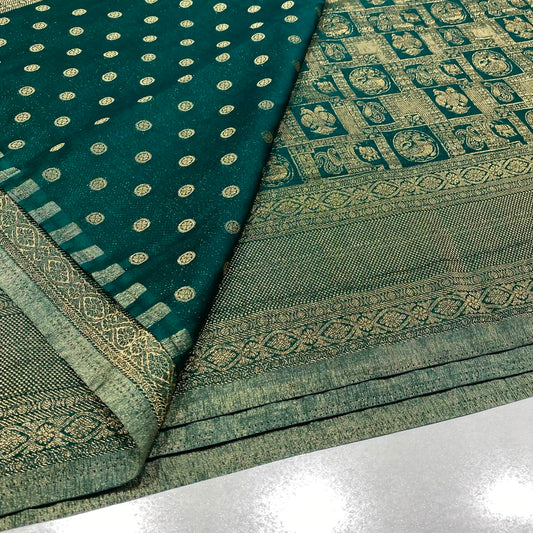 Brocade Mysore Wrinkle Crepe Saree