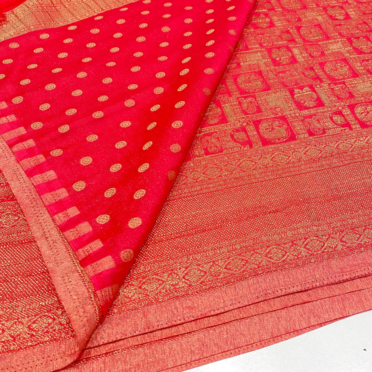 Brocade Mysore Wrinkle Crepe Saree