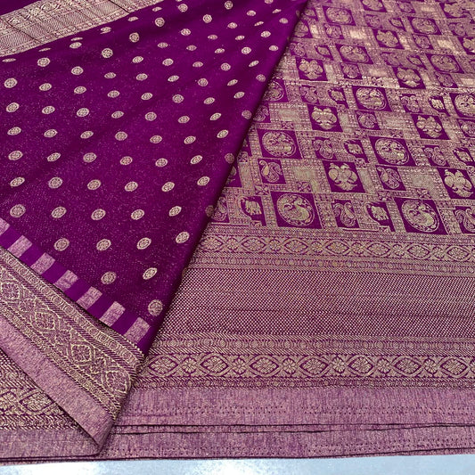 Brocade Mysore Wrinkle Crepe Saree