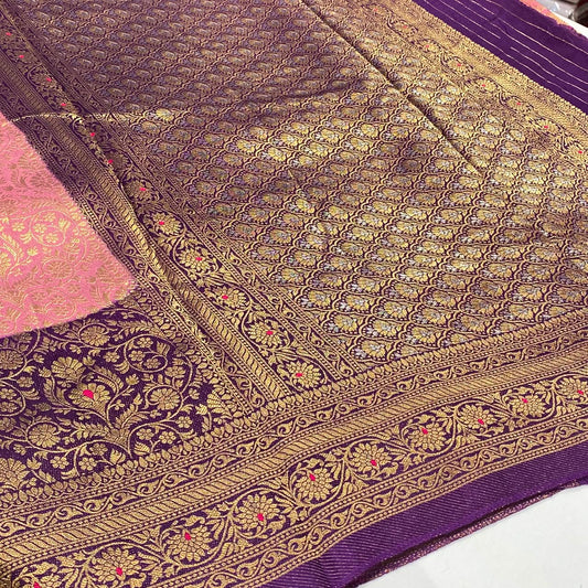 Brocade Mysore Crepe Saree