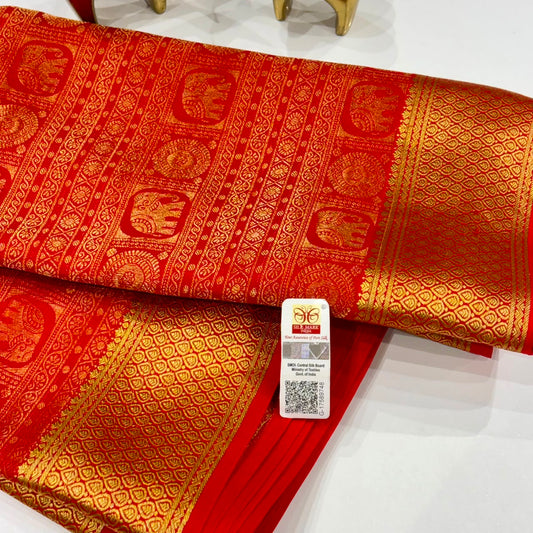 Brocade Pure Mysore Silk Saree