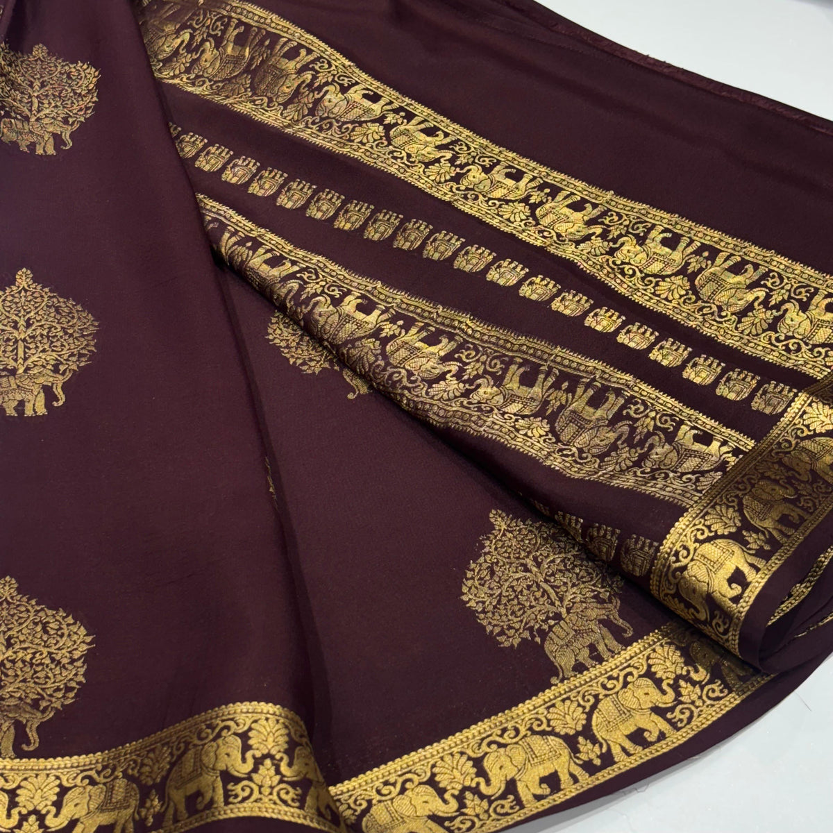 Pure Mysore Crepe Silk Saree