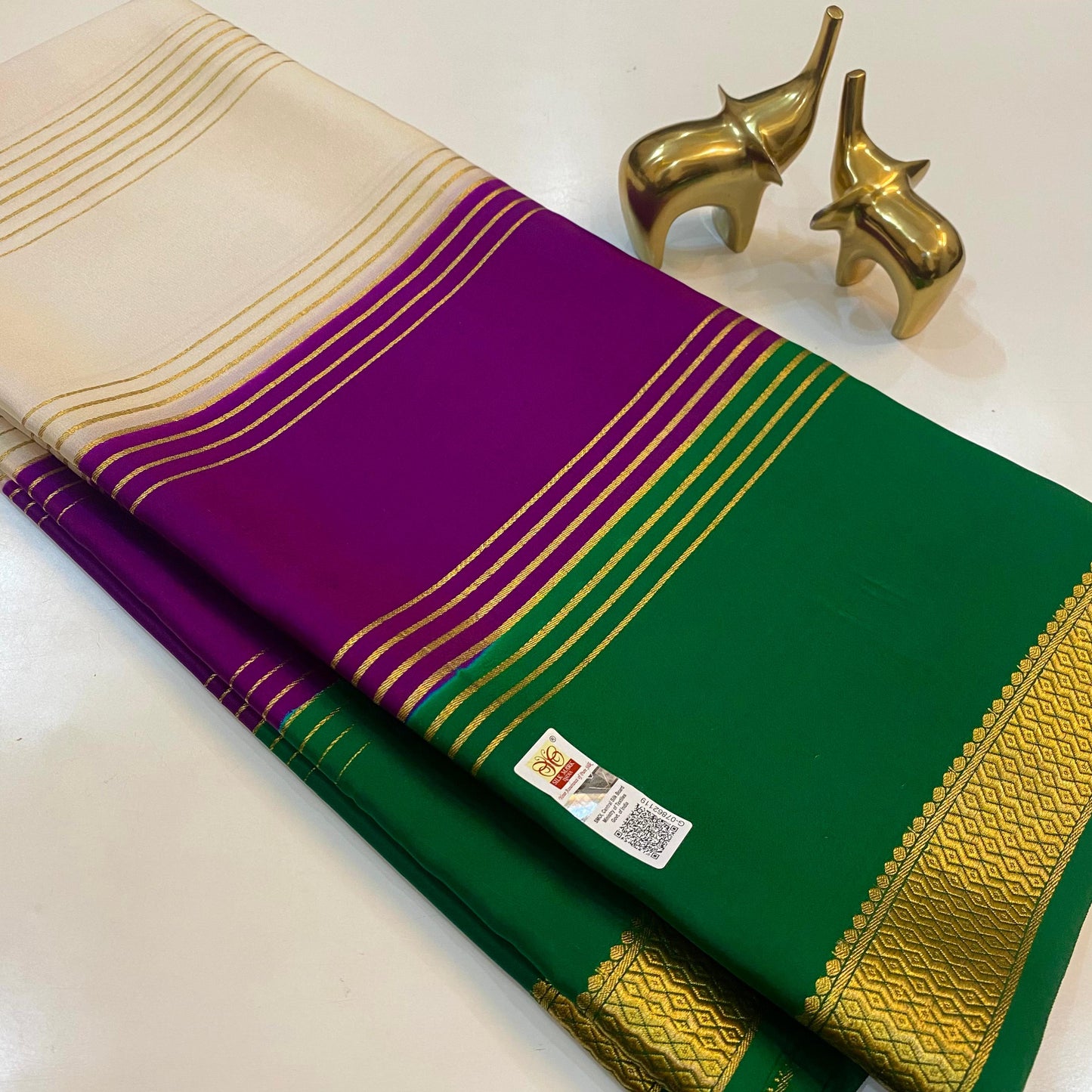 Pure Mysore Silk Saree | 110 grams | KSIC grade