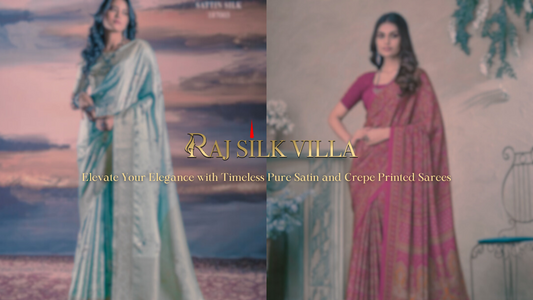 Elevate Your Elegance with Timeless Pure Satin and Crepe Printed Sarees